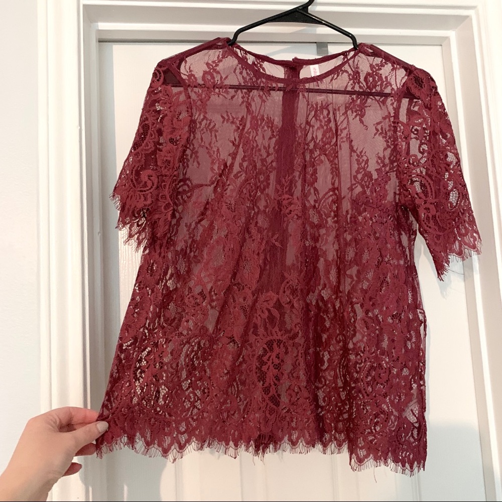 Lace Overlay Top